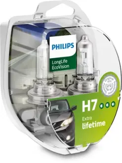 Лампа накаливания H7 12V 55W PX26d LongerLife Ecovision 2шт (пр-во) philips 12972LLECOS2