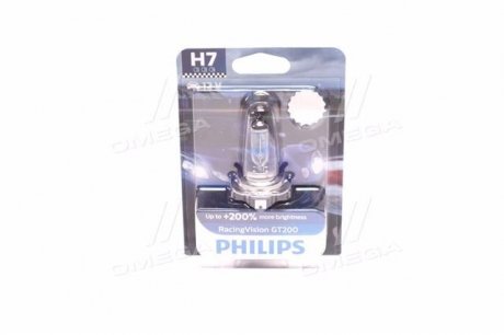 Лампа накаливания H7 RacingVision GT200 +200 12V 55W PX26d (пр-во) philips 12972RGTB1