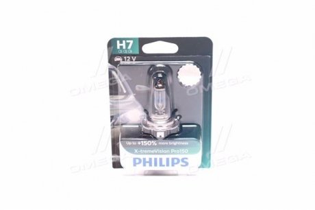 Лампа накаливания H7 X-tremeVision Pro150 +150 12V 55W PX26d (пр-во) philips 12972XVPB1