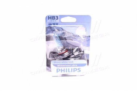 Лампа накаливания HB3 WhiteVision ultra 12V 60W P20d (+60) (3800K) 1шт. blister philips 9005WVUB1 на Сузуки Гранд Витара