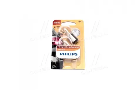 Лампа накаливания P21/4W 12V BAZ15d 2шт blister (пр-во) philips 12594B2