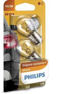 Лампа накаливания P21/5W12V 21/5W BAY15d (blister 2шт) (пр-во) philips 12499B2