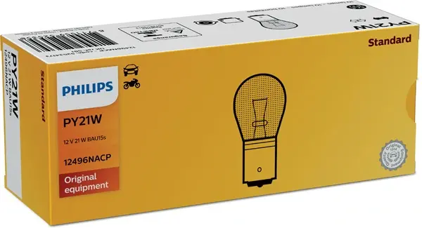 Лампа накаливания PY21W 12V 21W BAU15s STANDARD (пр-во) philips 12496NACP