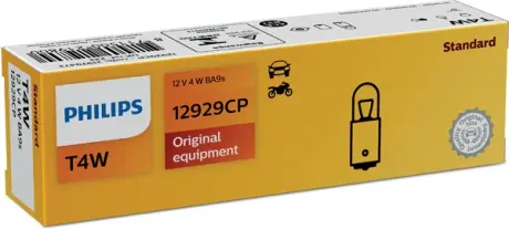 Лампа накаливания T4W12V 4W BA9s (пр-во) Philips 12929CP