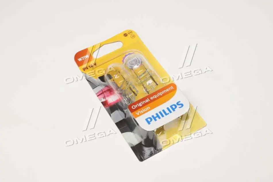 Лампа накаливания W21W 12V W3x16q 2шт bliste VISION (пр-во) philips 12065B2