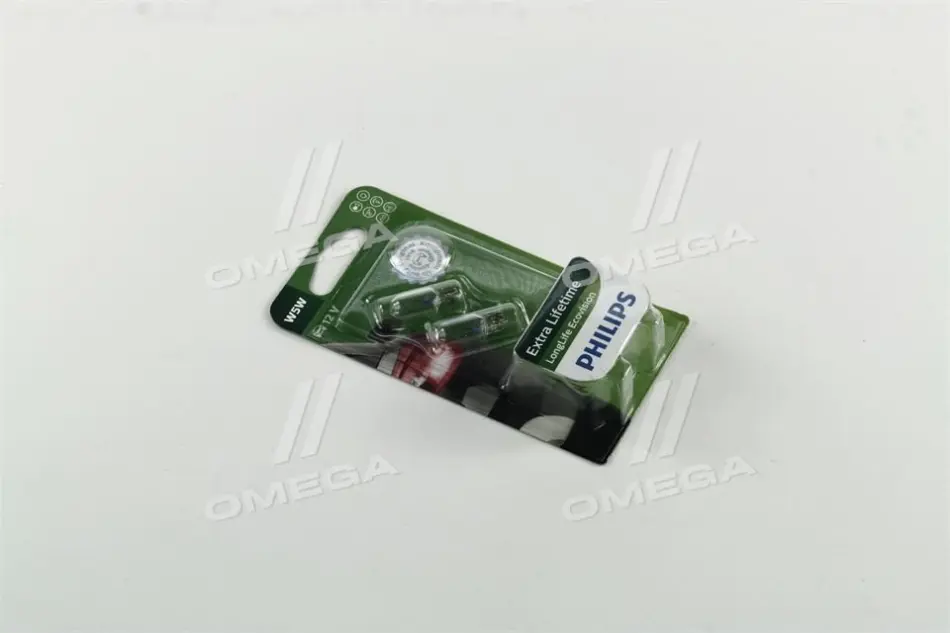 Лампа накаливания W5W 12V 5W W2,1X9,5d LongerLife EcoVision 2шт blister (пр-во) philips 12961LLECOB2