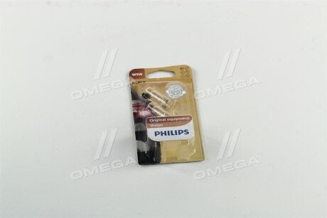 Лампа накаливания W5W12V 5W W 2,1X9,5d (blister 2шт) philips 12961B2