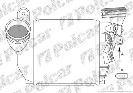 Радiатор iнтеркулера VW Golf/Bora/Skoda Octavia/Seat Leon 1.9TDI 00-10 польша 1323J8-5