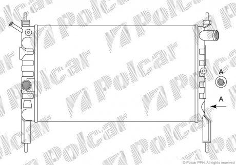 Радиатор охолодж. двигуна Opel Astra F 1.4/1.6 09.91-01.05 польша 550708B1
