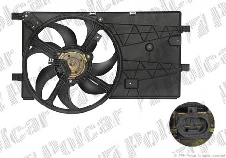 Вентилятор радіатора Citroen Nemo/Peugeot Bipper1.3/1.4D 07- (з дифузором) польша 308523W2