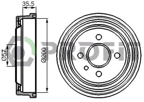 Барабан гальмівний profit 5020-0069 на Опель Кадет е