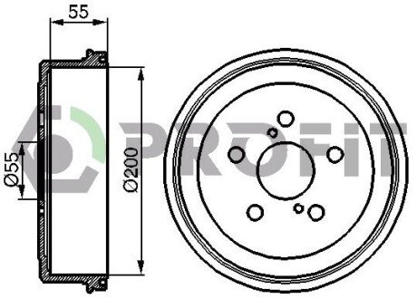 Барабан гальмівний profit 5020-0085 на Тойота Карина е