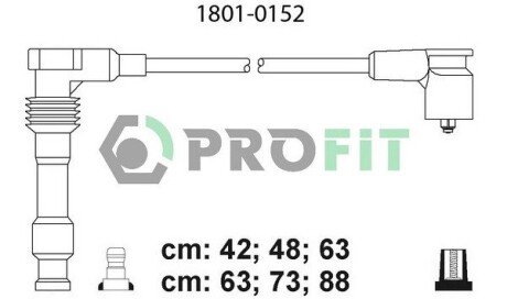 Комплект кабелів високовольтних profit 1801-0152