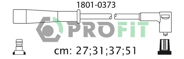 Комплект кабелів високовольтних PROFIT 18010373 (фото 1)
