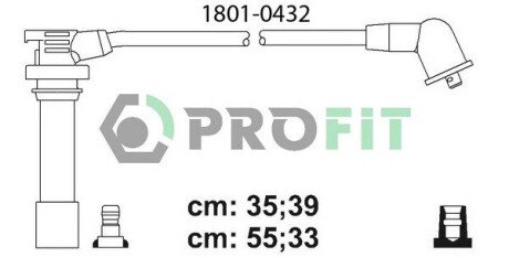 Високовольтні провода для свічок запалювання profit 18010432 на Мазда 323f ba