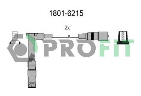 Комплект кабелів високовольтних profit 1801-6215 на Мерседес C-Class S202