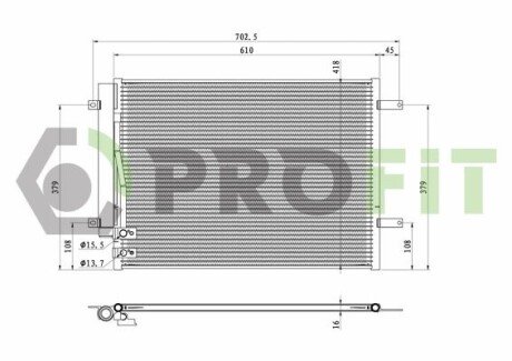 Конденсер кондиціонера profit 17700009