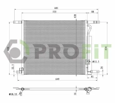 Конденсер кондиціонера PROFIT 17700101 Chevrolet Aveo т250