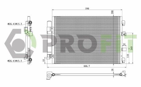 Конденсер кондиціонера profit 17700438