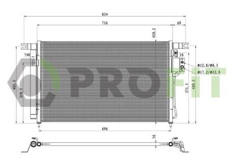 Конденсер кондиціонера profit 17700529