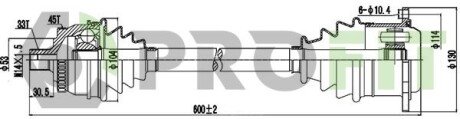 Піввісь profit 2730-0201