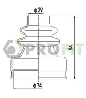 Пыльник шруса (гранаты) внутренний-наружный profit 27100013XLB