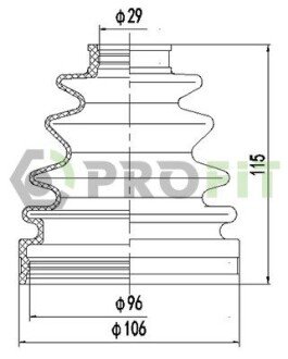 Пыльник шруса (гранаты) внутренний-наружный profit 27100045XLB