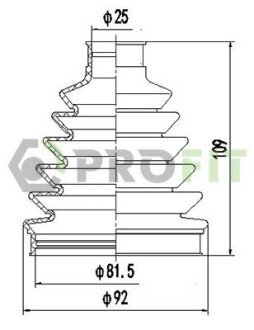 Пильовик шруса (гранати) внутрішній-зовнішній profit 27100046XLB