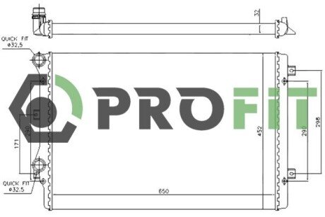 Радиатор охлаждения двигателя profit 17400013 на Шкода Yeti