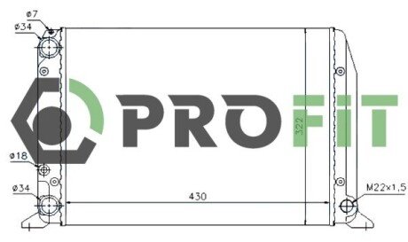 Радіатор охолодження двигуна profit 17400022