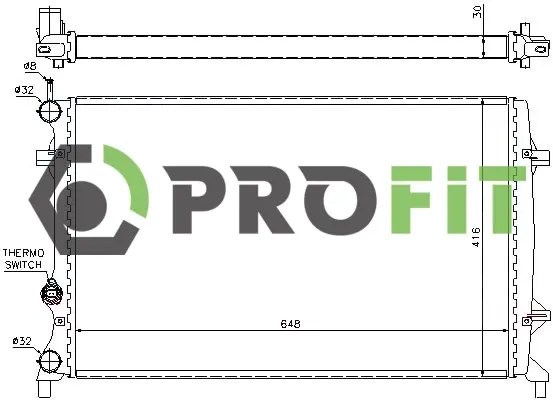 Радіатор охолодження двигуна PROFIT 17400024 (фото 1)