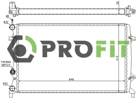Радіатор охолодження двигуна PROFIT 17400024