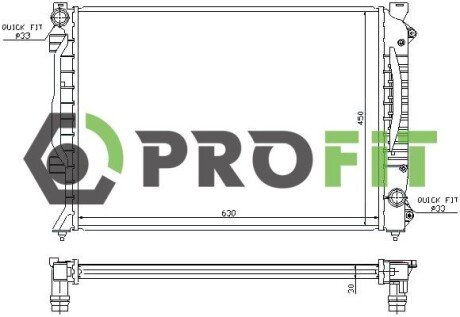 Радіатор охолодження двигуна profit 17400026
