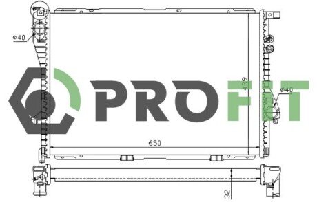 Радіатор охолодження двигуна profit 17400061 на Бмв E39