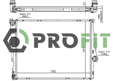 Радіатор охолодження двигуна profit 17400065