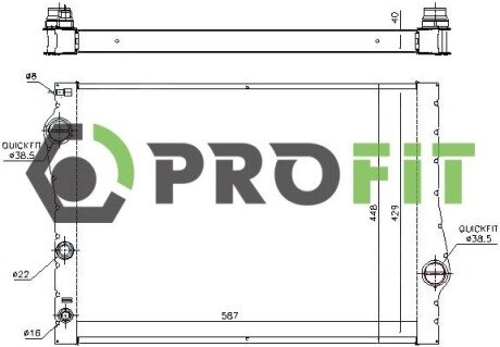 Радіатор охолодження двигуна profit 17400068