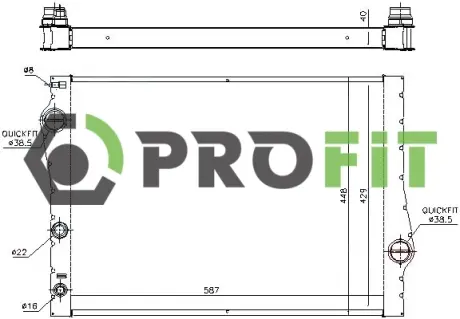 Радіатор охолодження двигуна PROFIT 17400068
