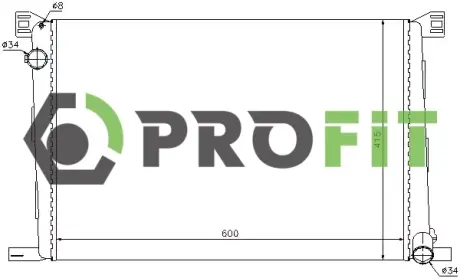 Радиатор охлаждения двигателя PROFIT 17400074