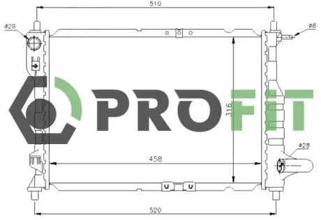 Радіатор охолодження двигуна PROFIT 17400102