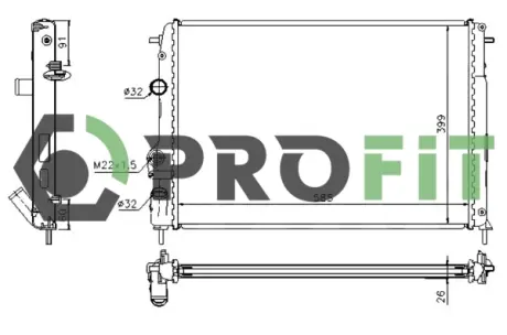 Радіатор охолодження двигуна PROFIT 17400176