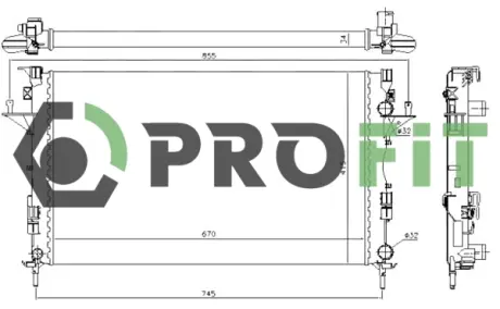 Радиатор охлаждения двигателя PROFIT 17400181 Рено Лагуна 2