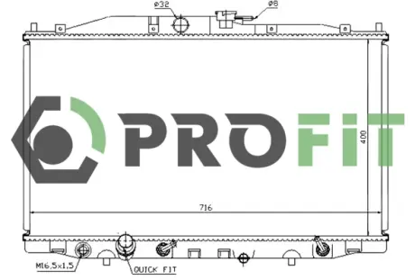 Радіатор охолодження двигуна PROFIT 17400200