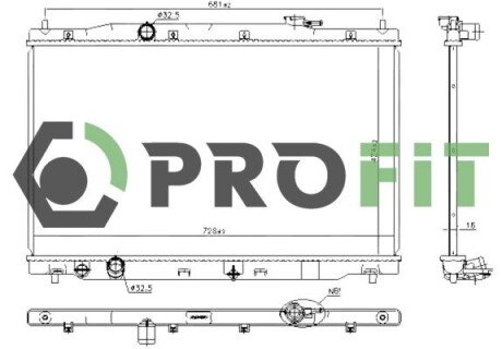 Радіатор охолодження двигуна profit 17400207