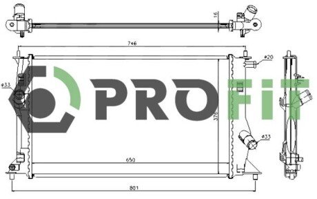 Радиатор охлаждения двигателя profit 1740-0220