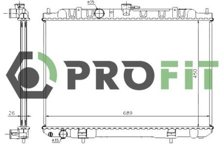 Радиатор охлаждения двигателя profit 1740-0251