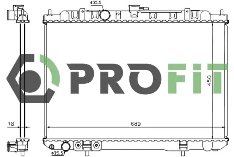 Радіатор охолодження двигуна PROFIT 17400252