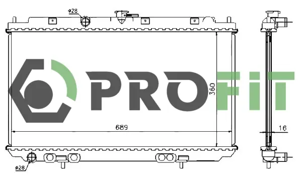 Радиатор охлаждения двигателя PROFIT 17400258