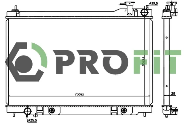 Радиатор охлаждения двигателя PROFIT 17400260