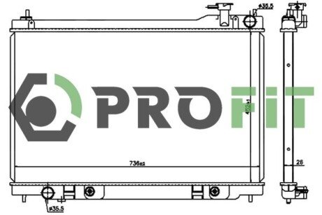 Радиатор охлаждения двигателя profit 17400260 на Infiniti FX