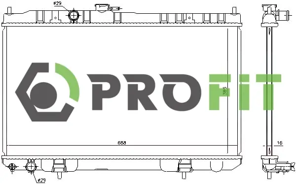 Радиатор охлаждения двигателя PROFIT 17400261